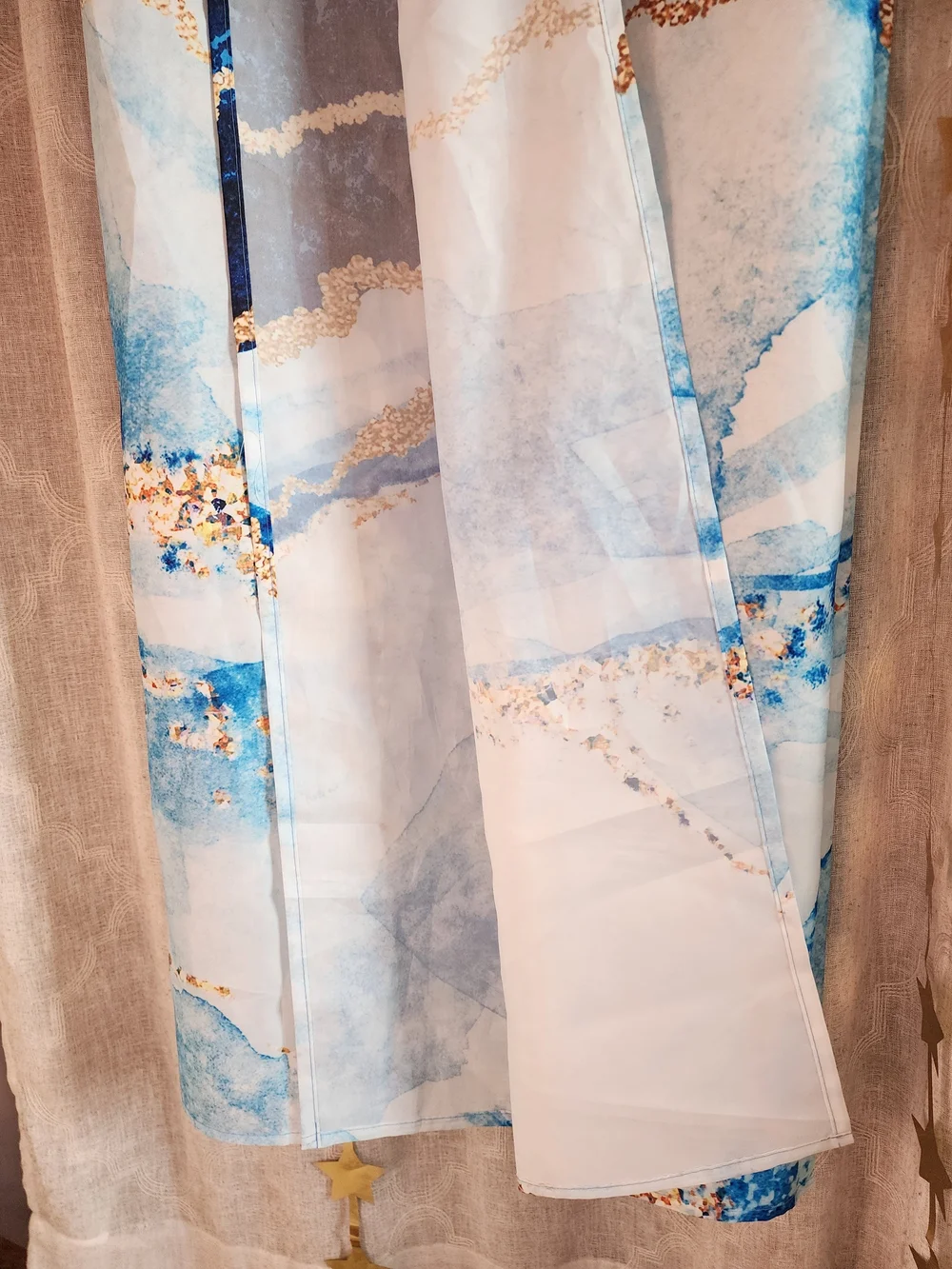 Blue/Gold Shower Curtain